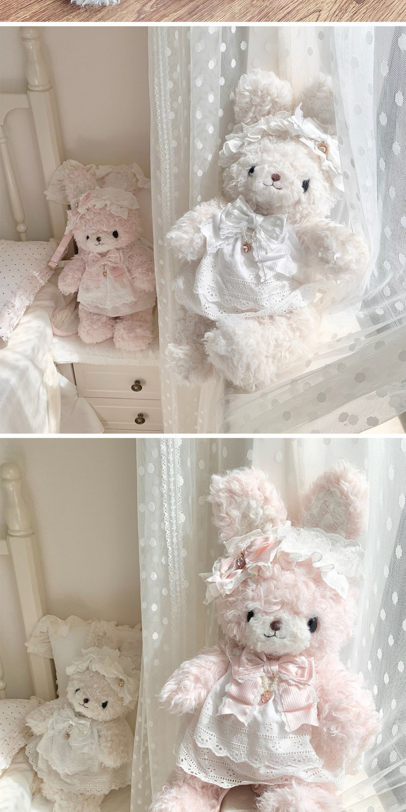 sheeppuff - Plush Rabbit Doll Lace Bag - Individually Selectable Lolita