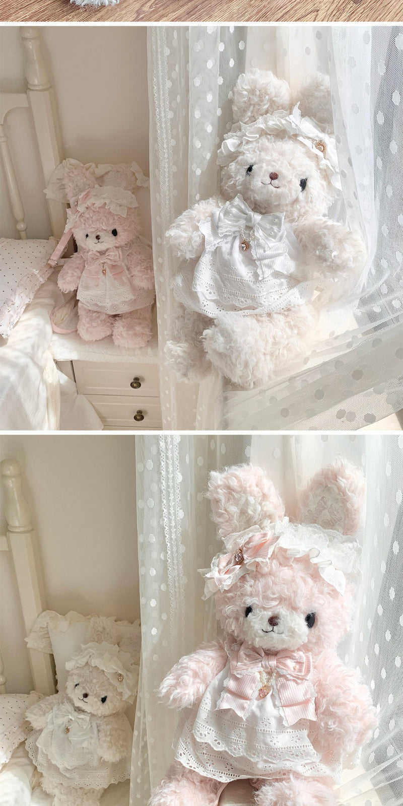 sheeppuff - Plush Rabbit Doll Lace Bag - Individually Selectable Lolita