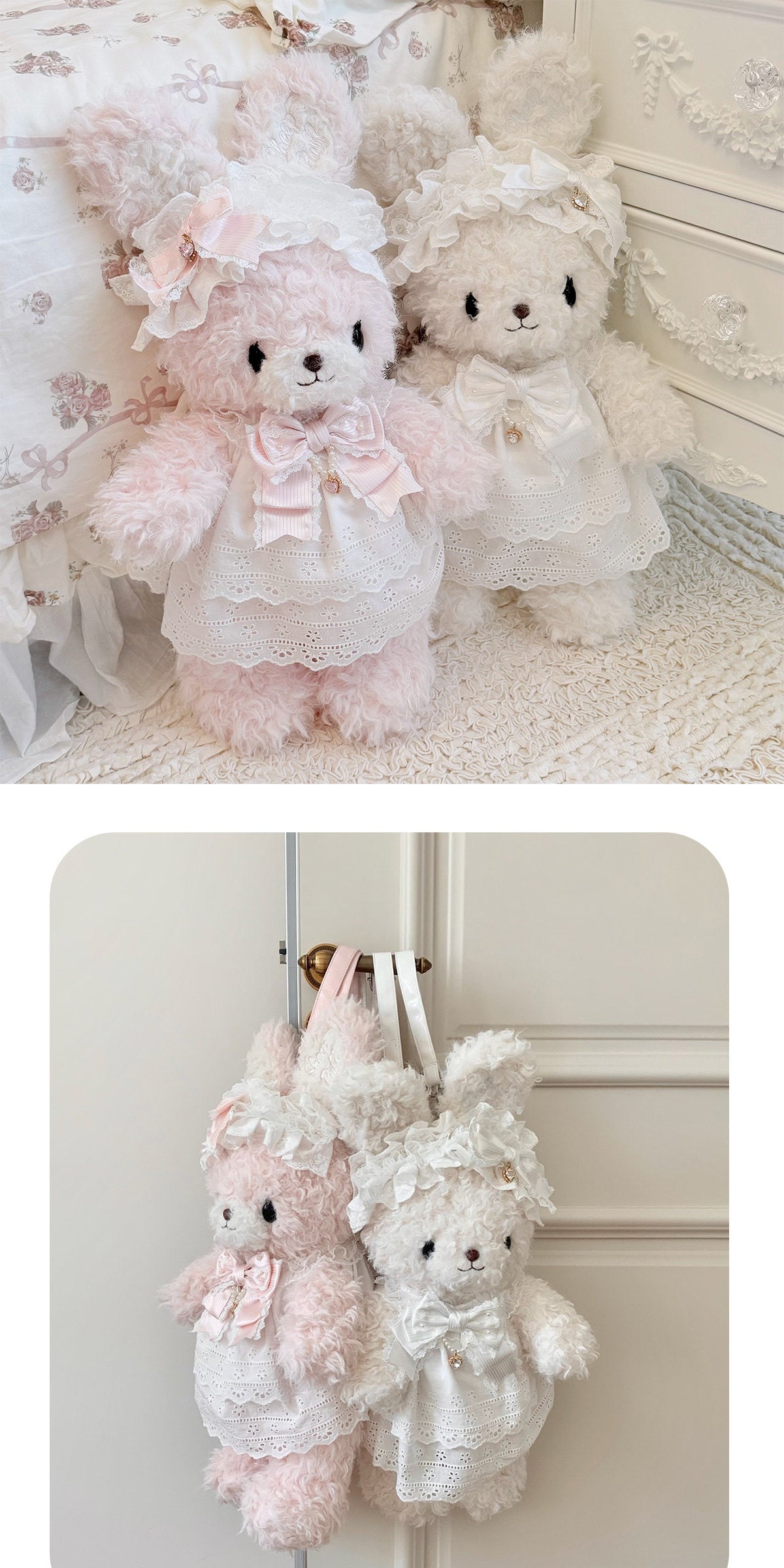 sheeppuff - Plush Rabbit Doll Lace Bag - Individually Selectable Lolita