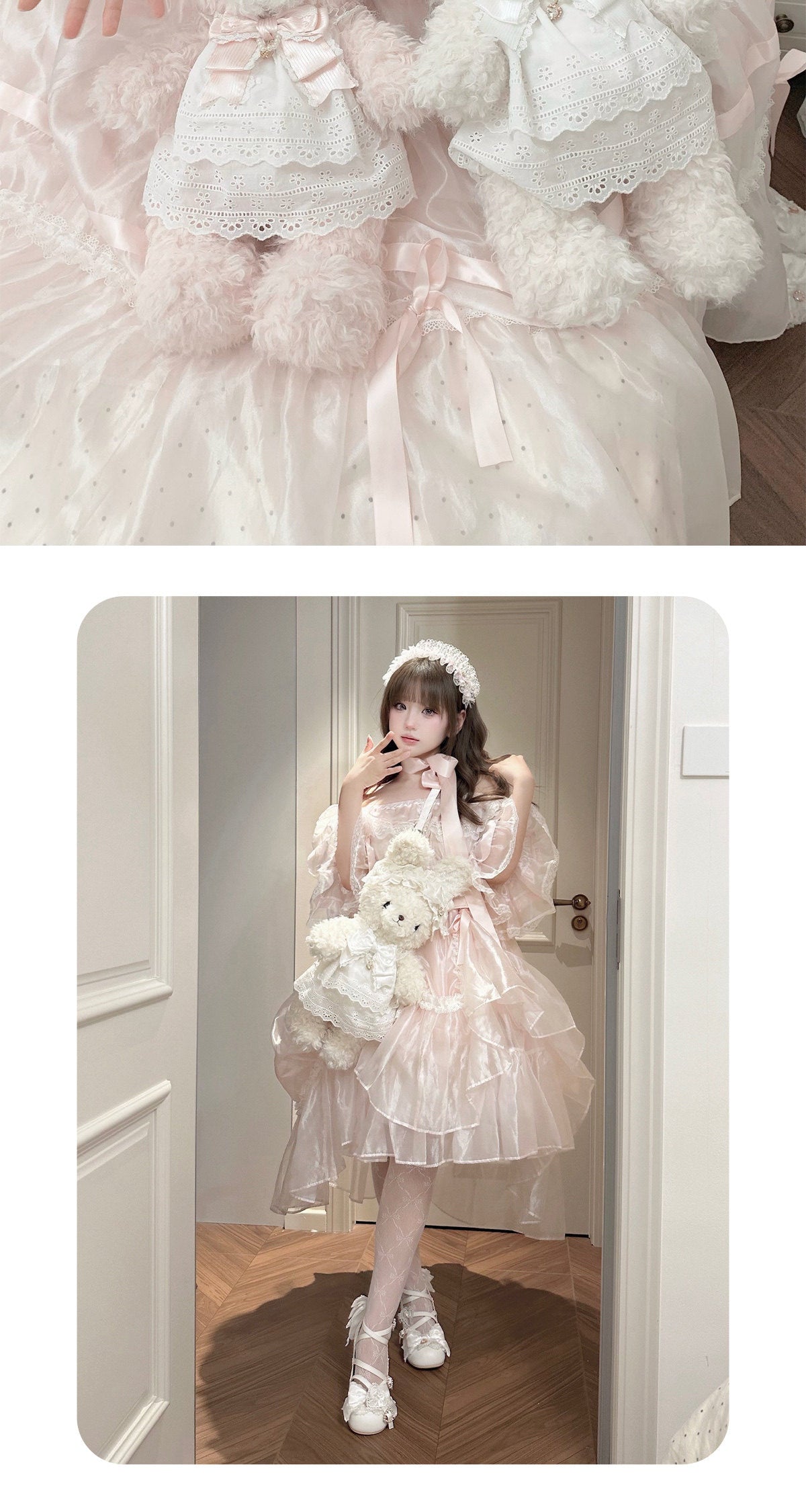 sheeppuff - Plush Rabbit Doll Lace Bag - Individually Selectable Lolita