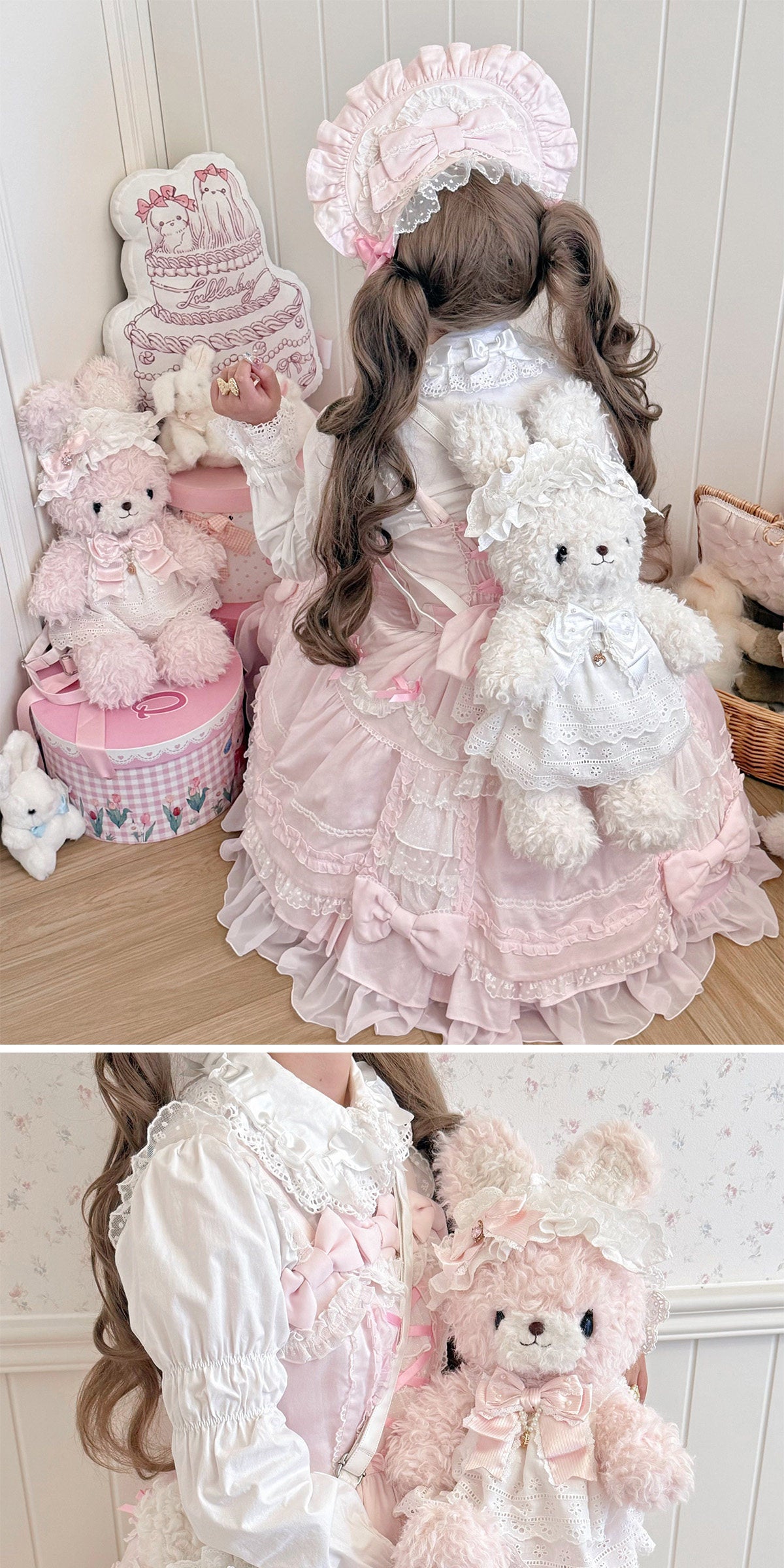 sheeppuff - Plush Rabbit Doll Lace Bag - Individually Selectable Lolita