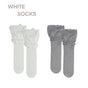 Paquet de 2 paires blanc + gris / Taille unique