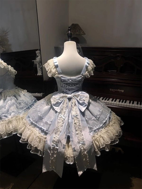 Creamy - Blue Ballet Dress - JSK Set with Train and Hairband