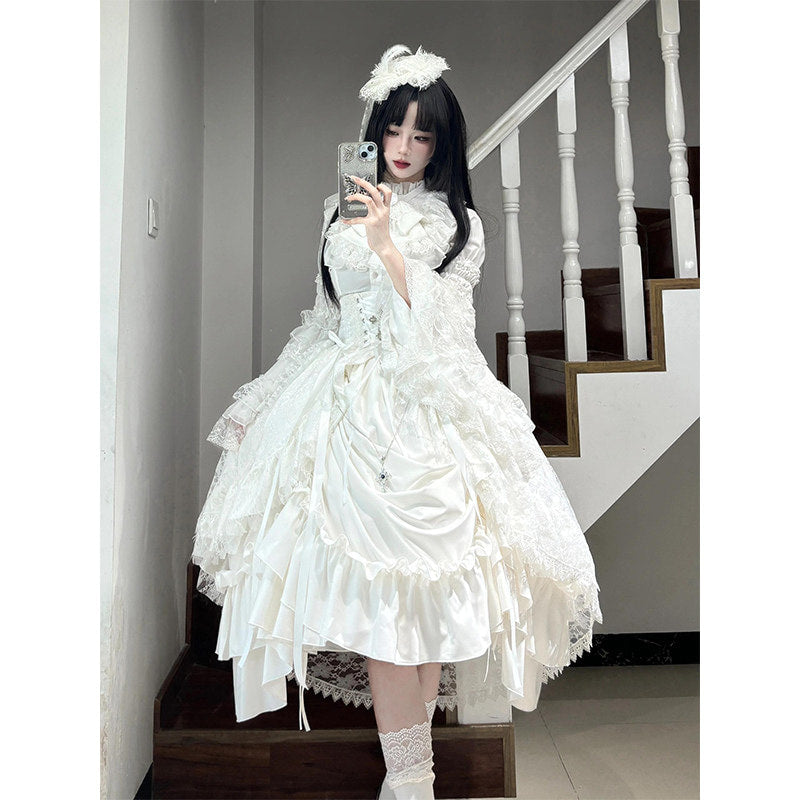 Creamy - Pure White Gothic - Three-Piece Dress Set