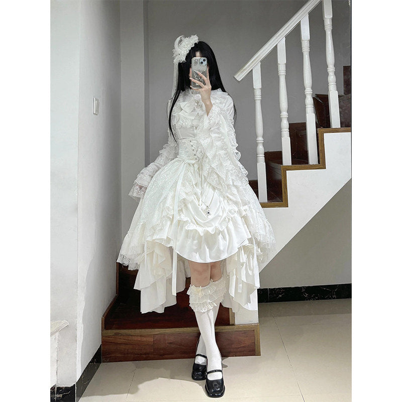 Creamy - Pure White Gothic - Three-Piece Dress Set