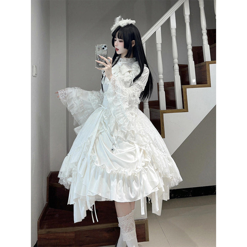Creamy - Pure White Gothic - Three-Piece Dress Set