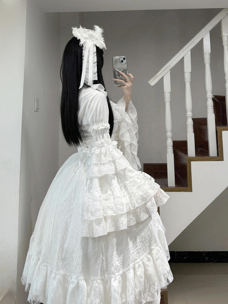 Creamy - Pure White Gothic - Three-Piece Dress Set