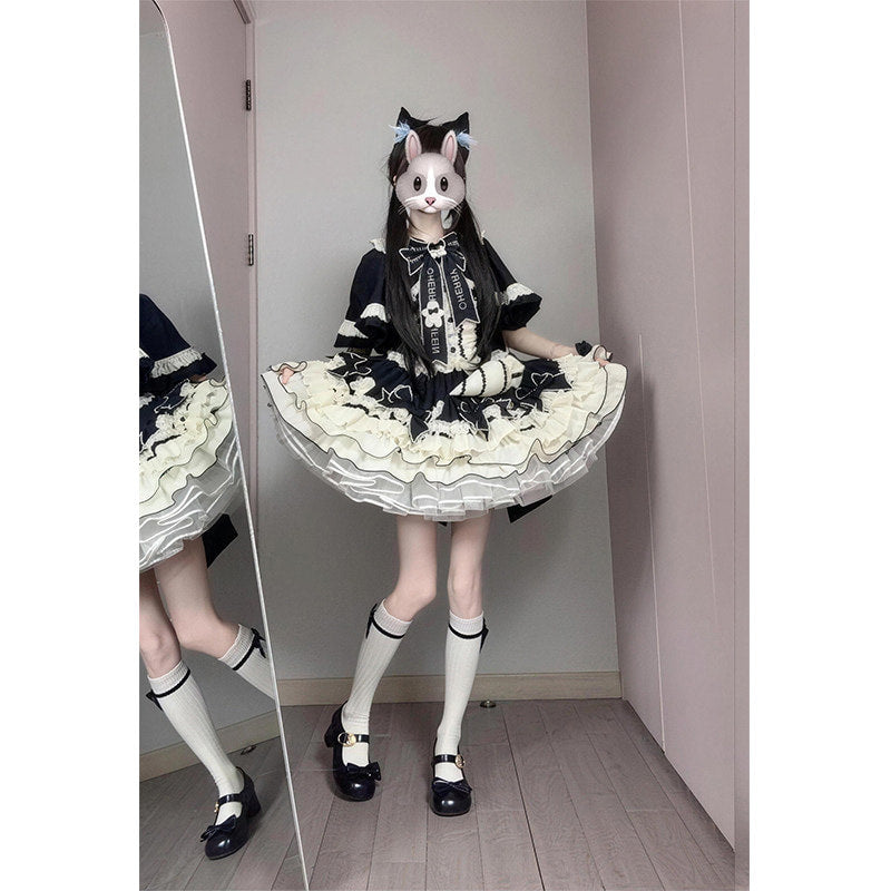 Creamy - Sweet Gothic Lolita Set - Full set JSK with matching cloak