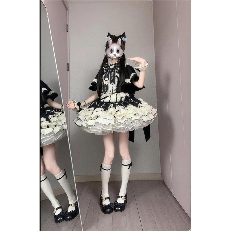 Creamy - Sweet Gothic Lolita Set - Full set JSK with matching cloak