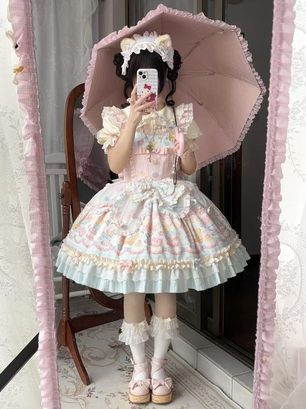 Creamy - Sweet Heart Macaron - Sweet Lolita jumper skirt