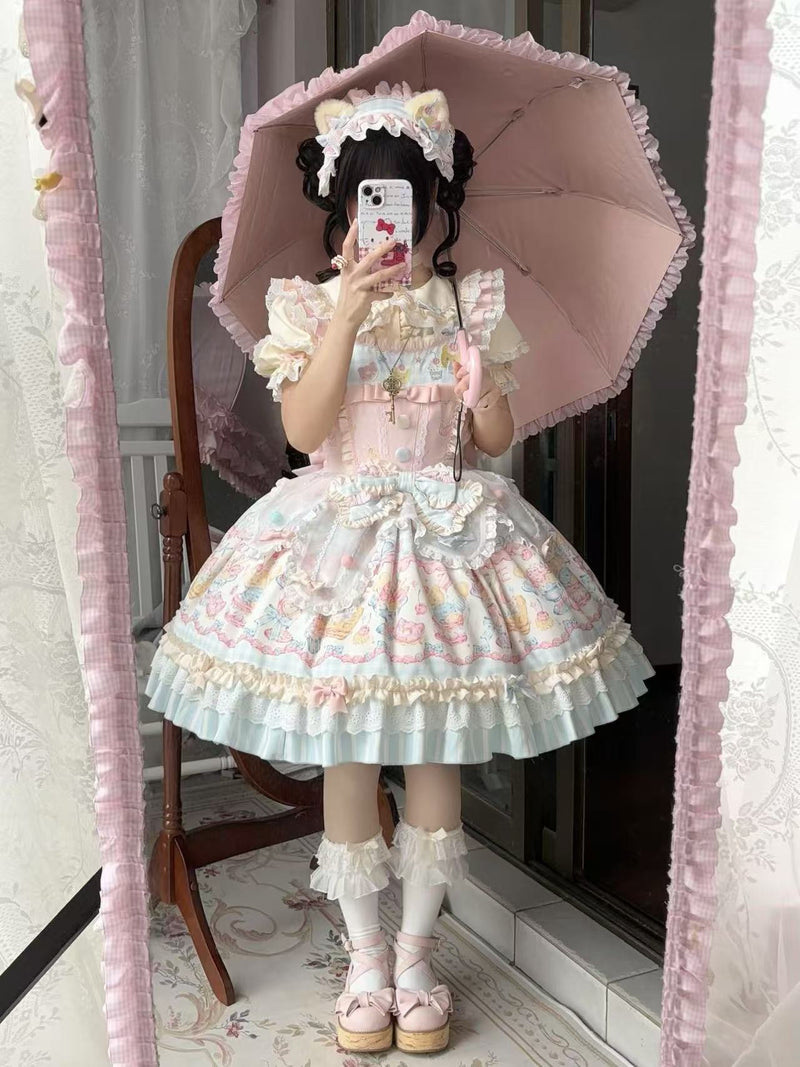 Creamy - Sweet Heart Macaron - Sweet Lolita jumper skirt