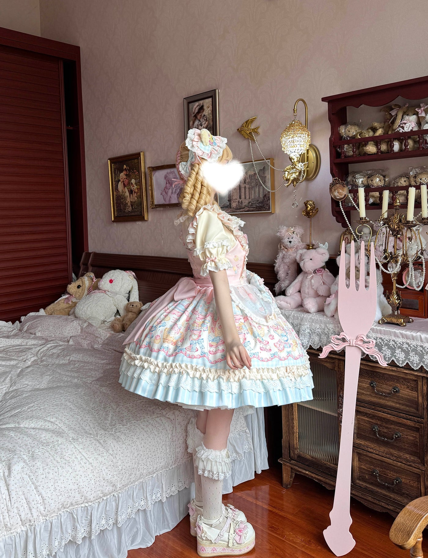 Creamy - Sweet Heart Macaron - Sweet Lolita jumper skirt