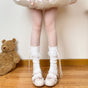 Chaussettes blanches avec nœud rose / Taille unique