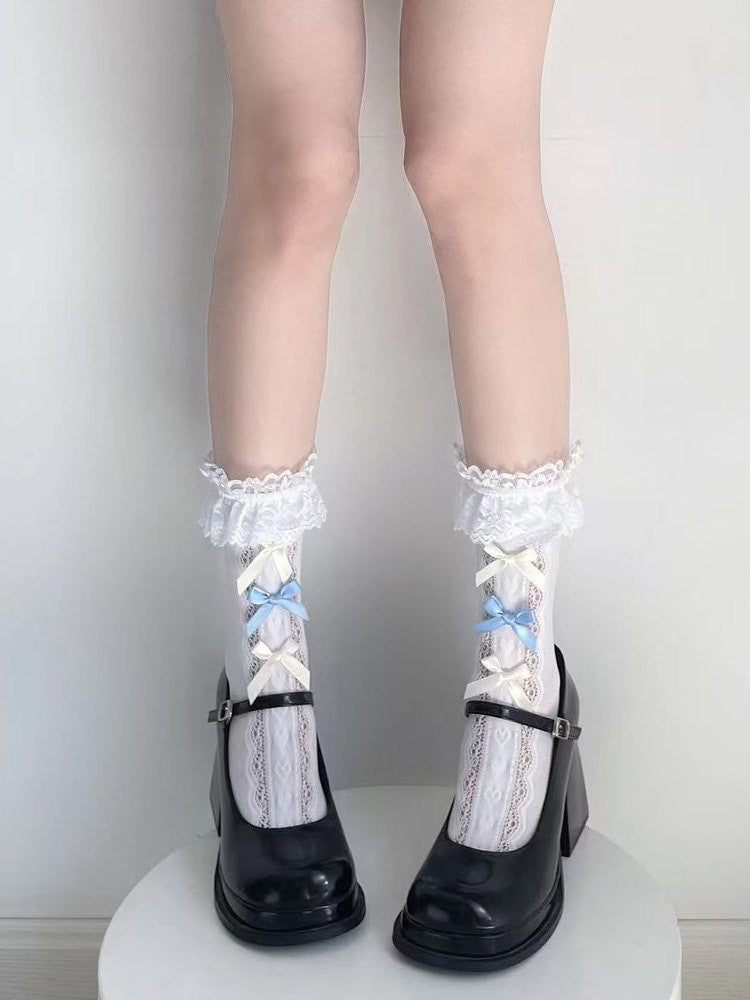 Fantasy Doll - Lace-Trim Mid-Calf Socks - Decorative Variants
