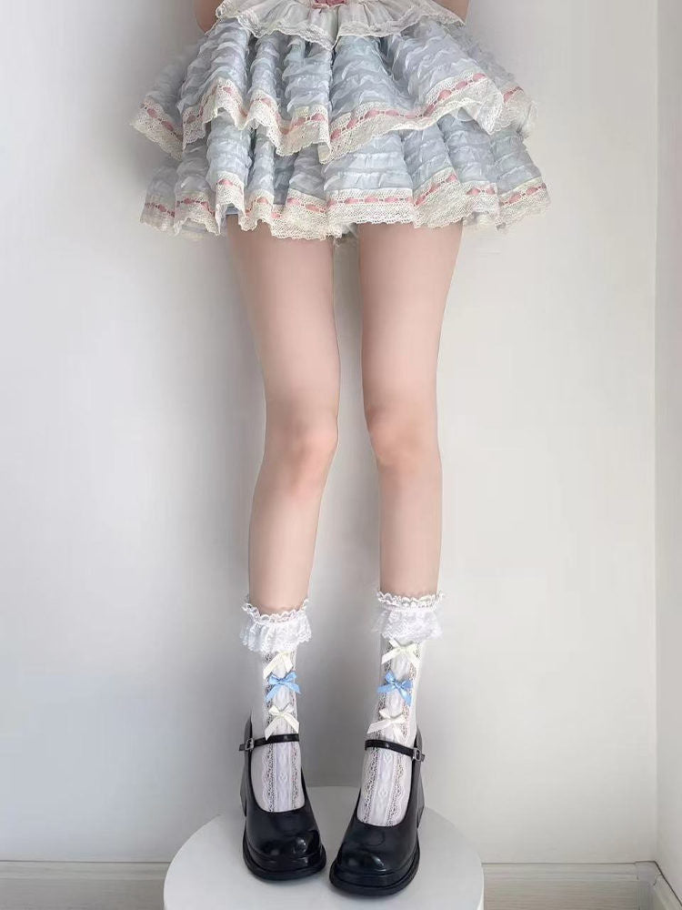 Fantasy Doll - Lace-Trim Mid-Calf Socks - Decorative Variants