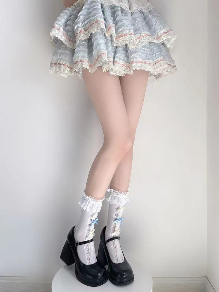Fantasy Doll - Lace-Trim Mid-Calf Socks - Decorative Variants