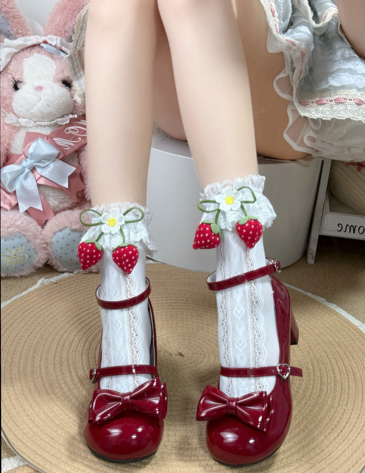 Fantasy Doll - Lace-Trim Mid-Calf Socks - Decorative Variants