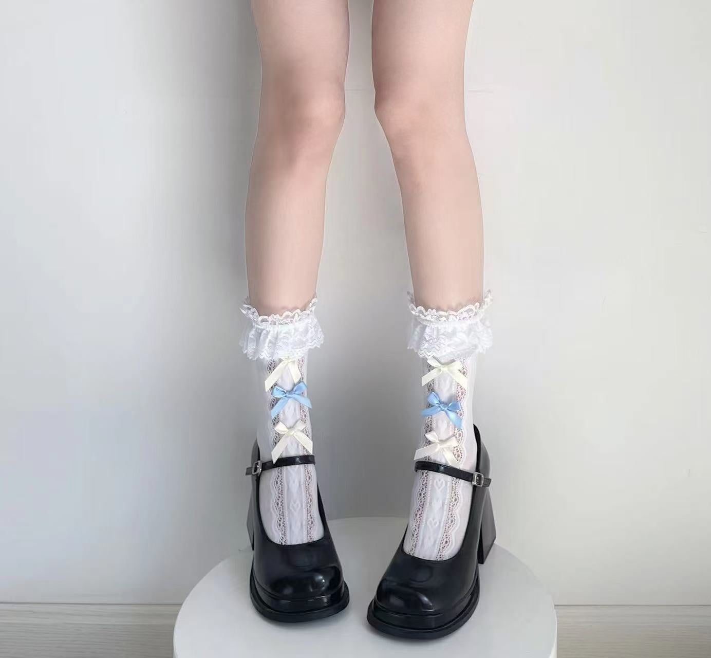 Fantasy Doll - Lace-Trim Mid-Calf Socks - Decorative Variants