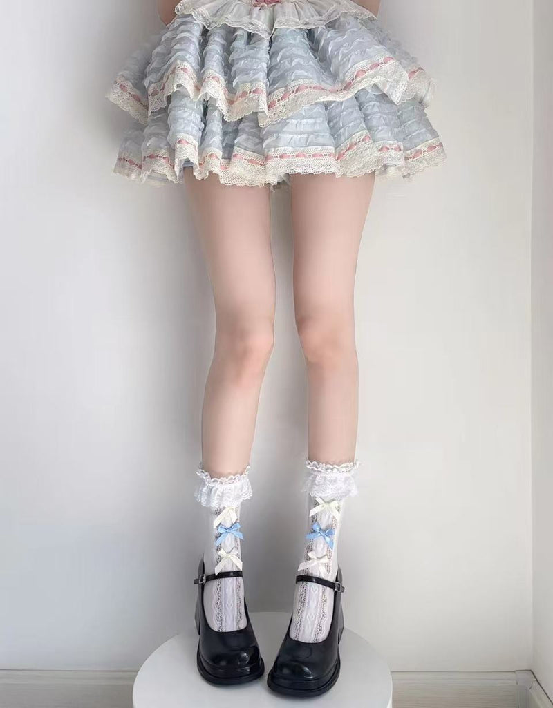 Fantasy Doll - Lace-Trim Mid-Calf Socks - Decorative Variants