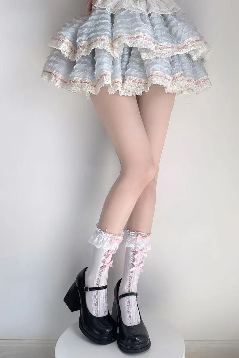 Fantasy Doll - Lace-Trim Mid-Calf Socks - Decorative Variants