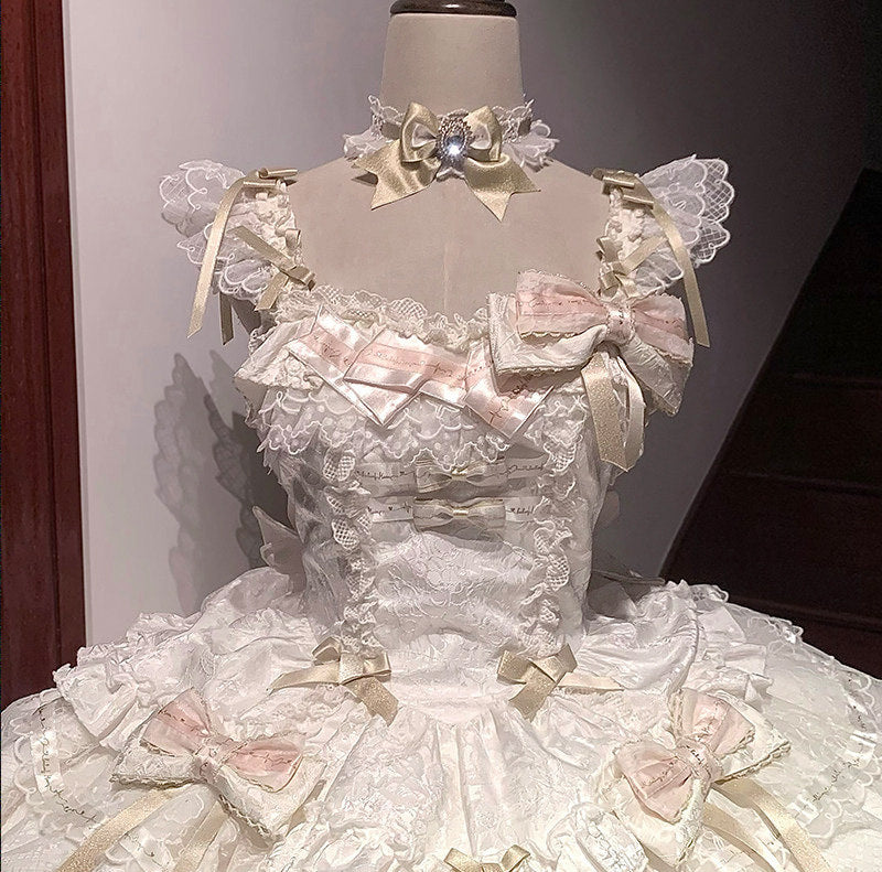 Creamy - Apricot Ballet - Dress Set with Train