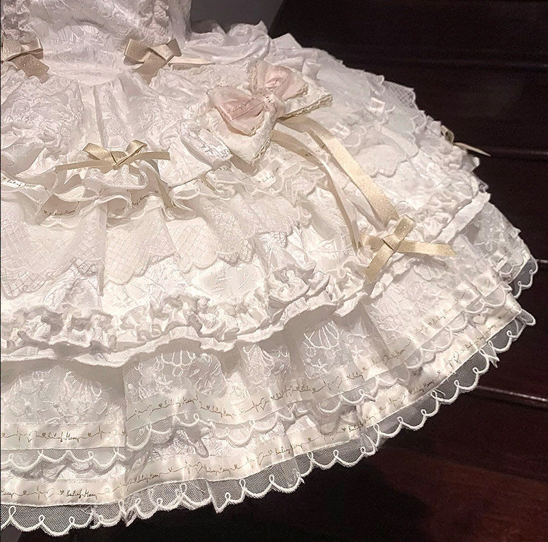 Creamy - Apricot Ballet - Dress Set with Train