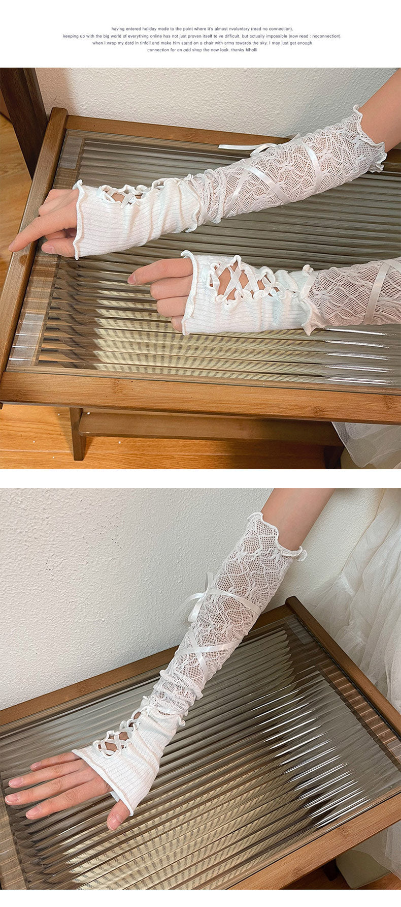 Sock Noble - Balletcore Lace Arm Warmers - Fingerless