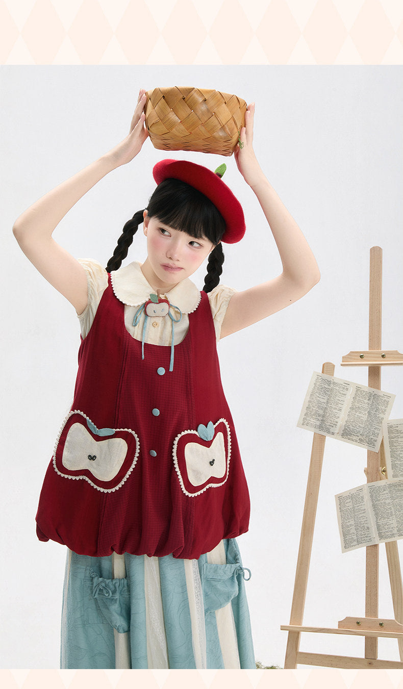 Baozi Pig - Lolita Underskirt - Blue irregular lace panel elastic waist