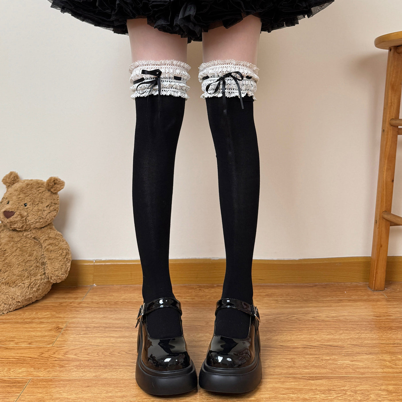 Creamy - Cream Ballet Over-the-Knee Socks - Over-the-knee Lolita