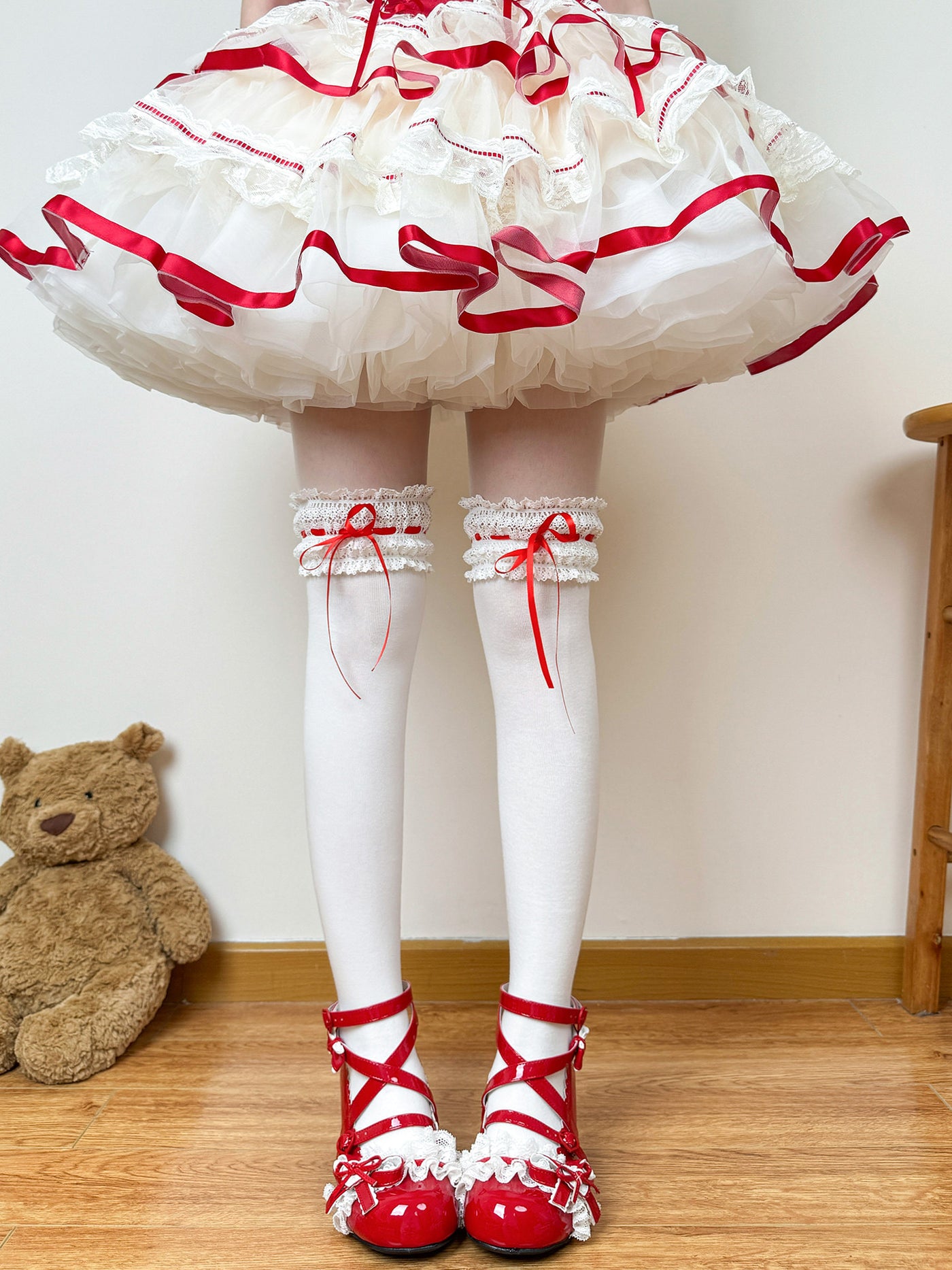 Creamy - Cream Ballet Over-the-Knee Socks - Over-the-knee Lolita