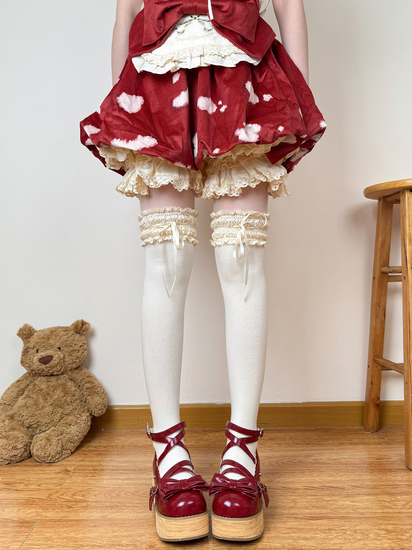 Creamy - Cream Ballet Over-the-Knee Socks - Over-the-knee Lolita