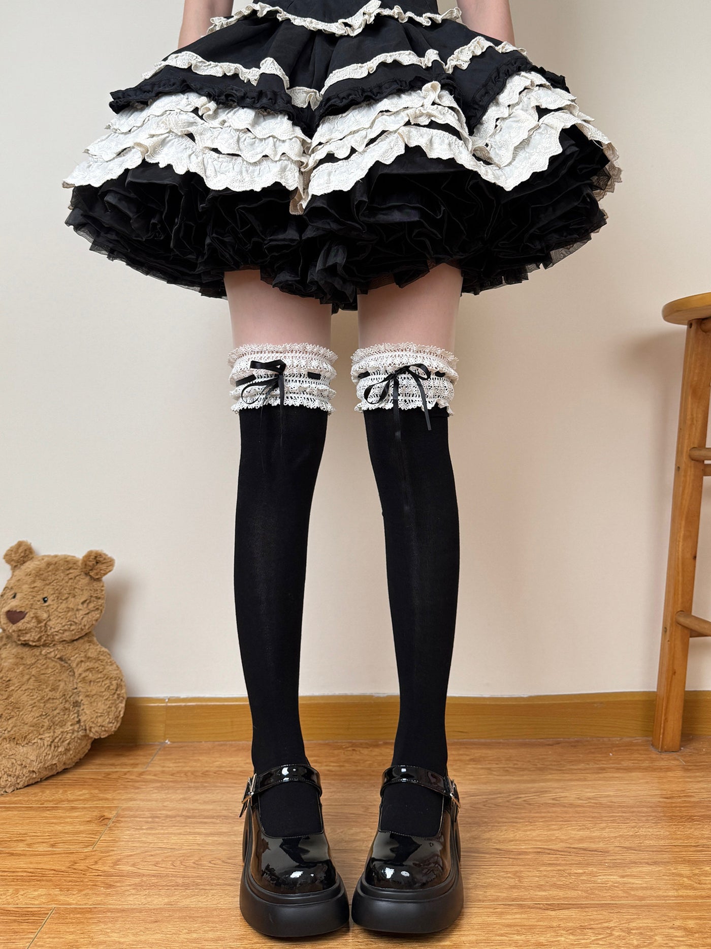 Creamy - Cream Ballet Over-the-Knee Socks - Over-the-knee Lolita