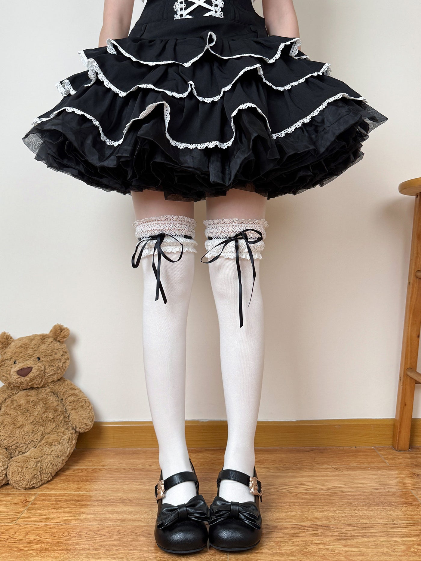Creamy - Cream Ballet Over-the-Knee Socks - Over-the-knee Lolita