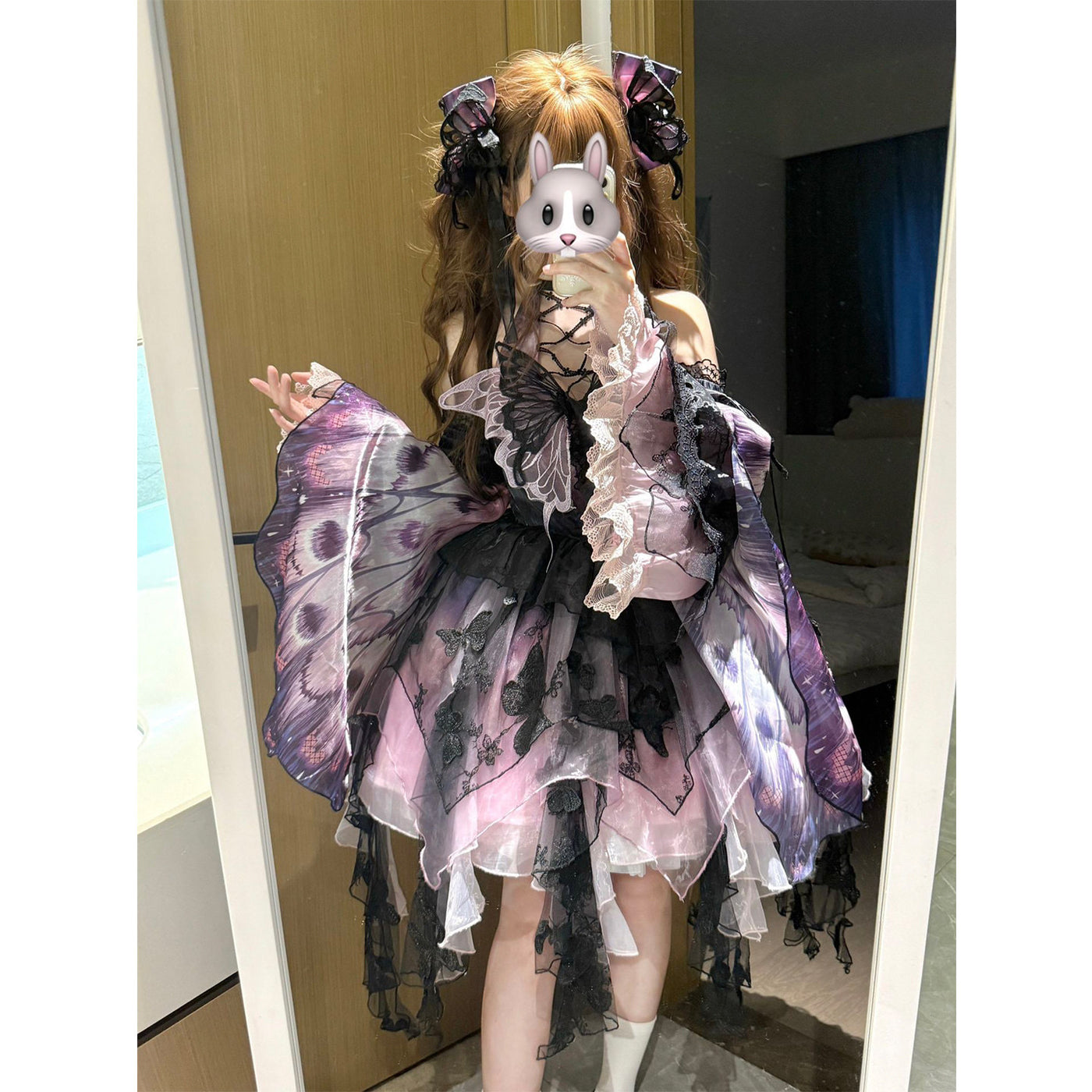 Creamy - Purple Butterfly - JSK Dress with Attachable Sleeves