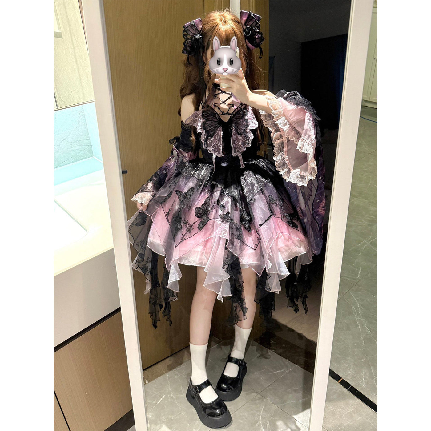 Creamy - Purple Butterfly - JSK Dress with Attachable Sleeves
