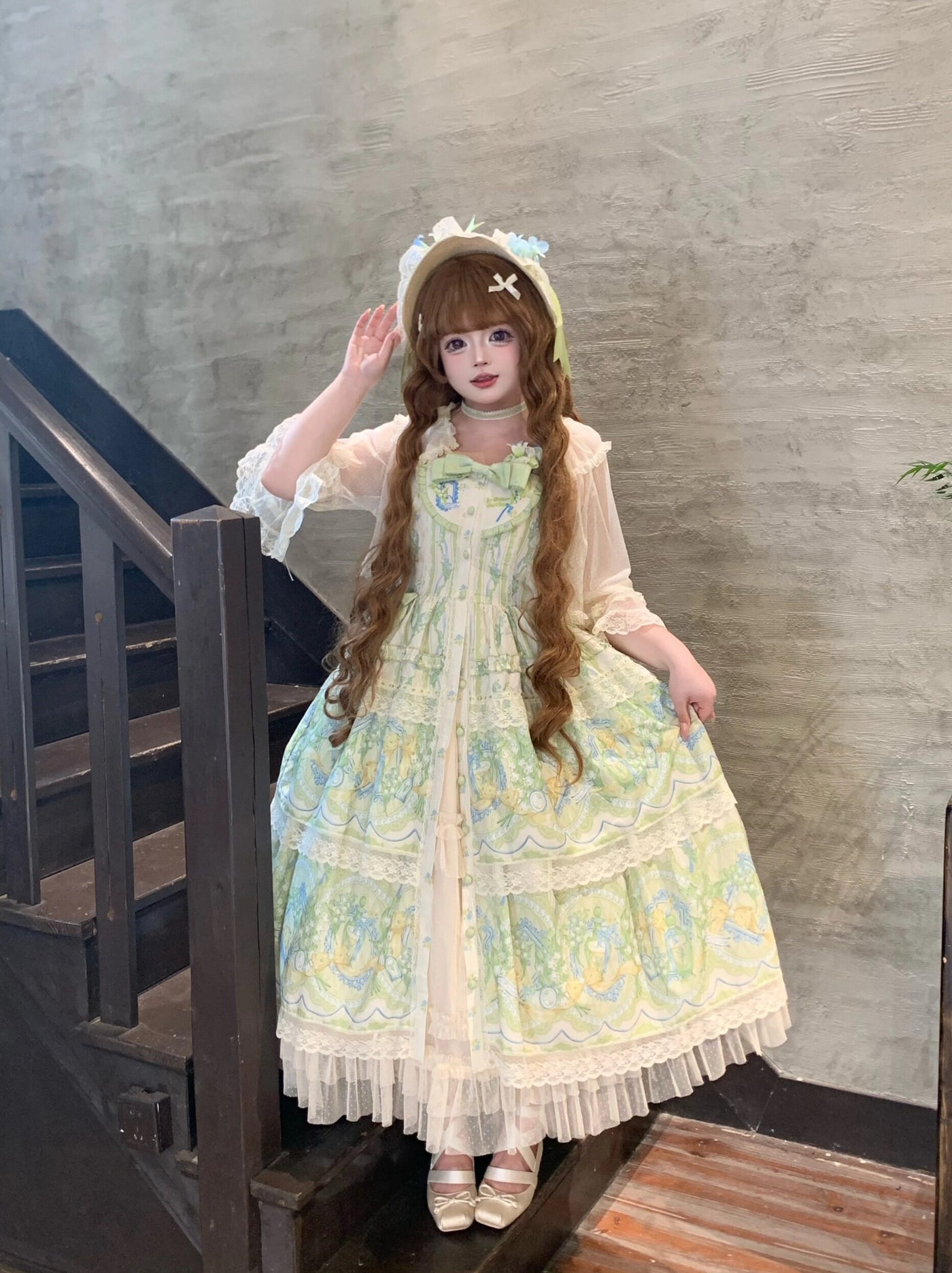 Star Fantasy - Summer Quartet - Sweet lolita top with ruffled high neck