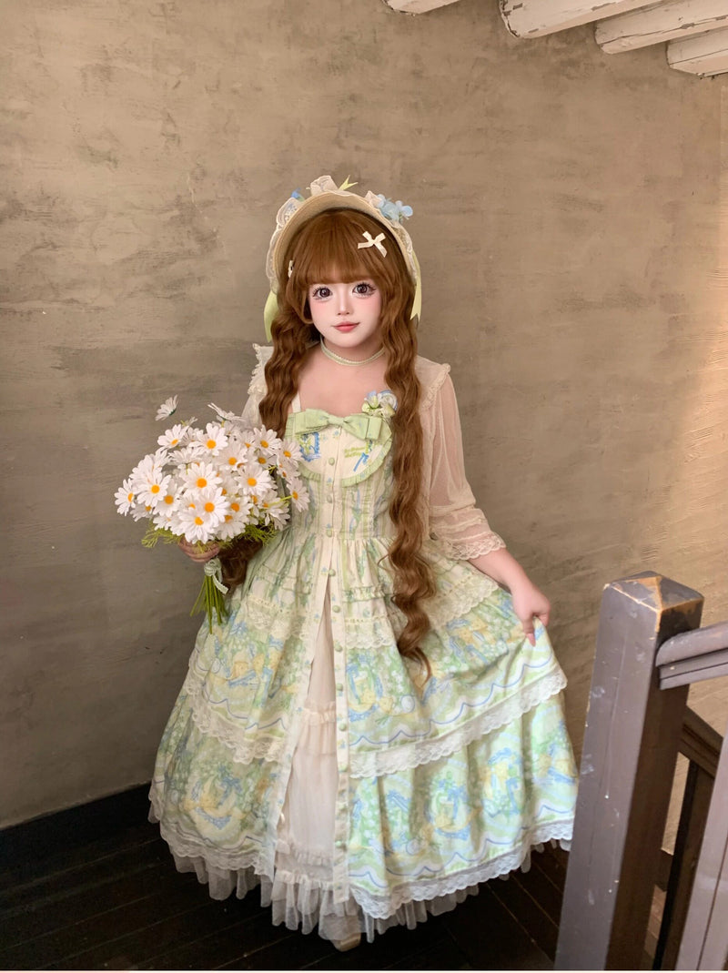 Star Fantasy - Summer Quartet - Sweet lolita top with ruffled high neck