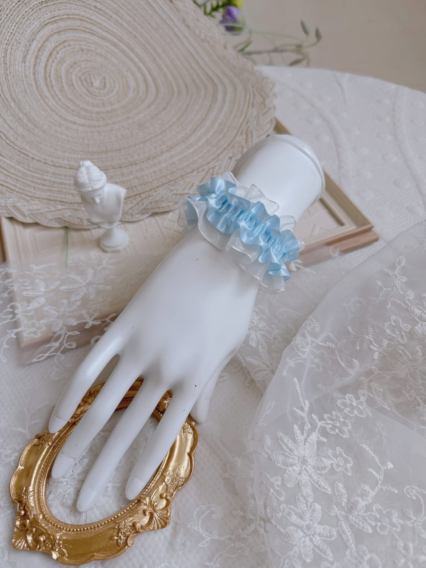 Fantasy Doll - Satin Lace Bow Bracelet - Wrist bracelet in satin