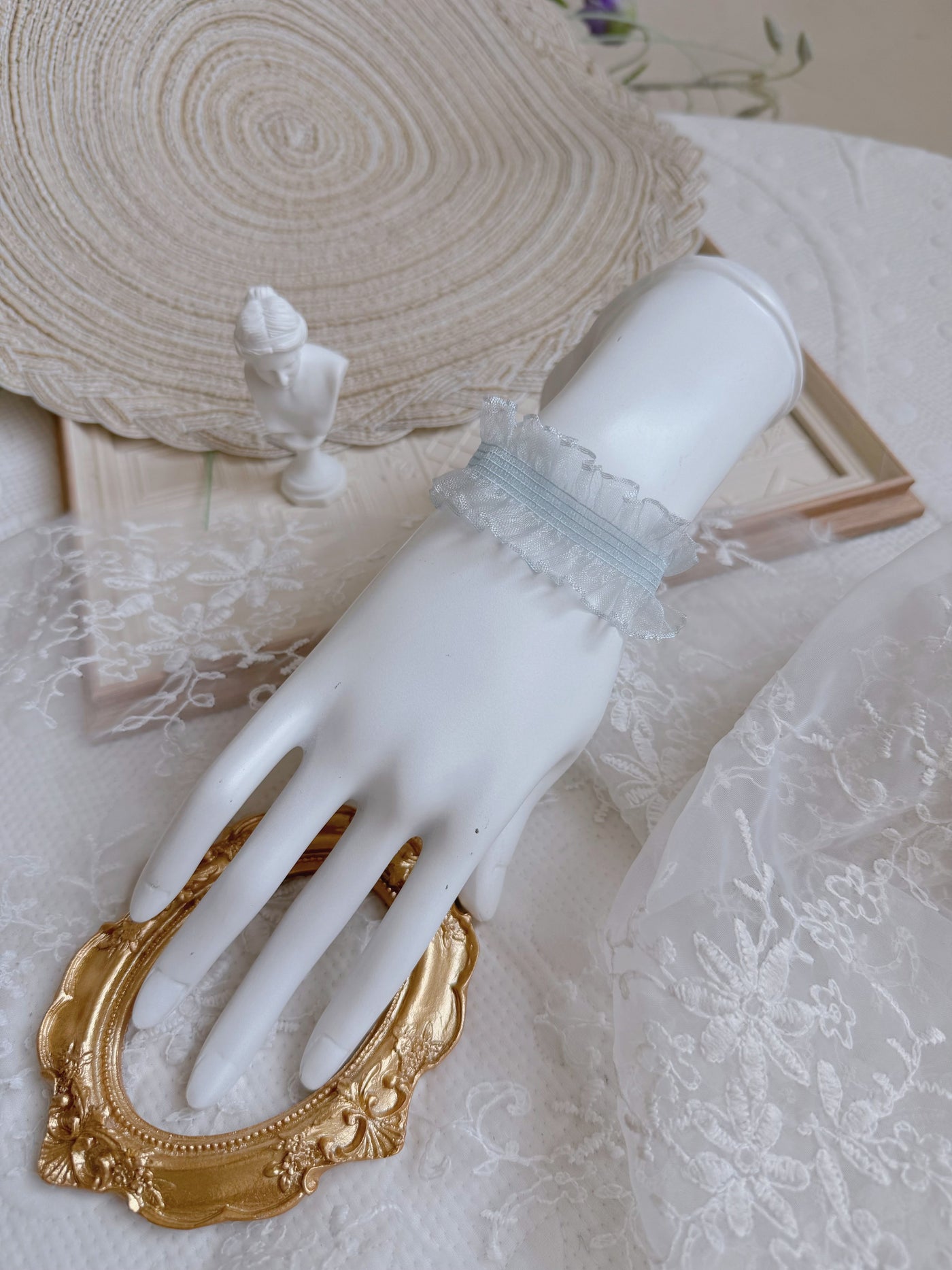 Fantasy Doll - Satin Lace Bow Bracelet - Wrist bracelet in satin
