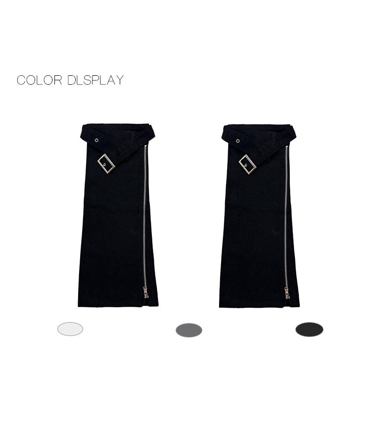 White Socks - Zipper Stack - Black Calf Leg Covers