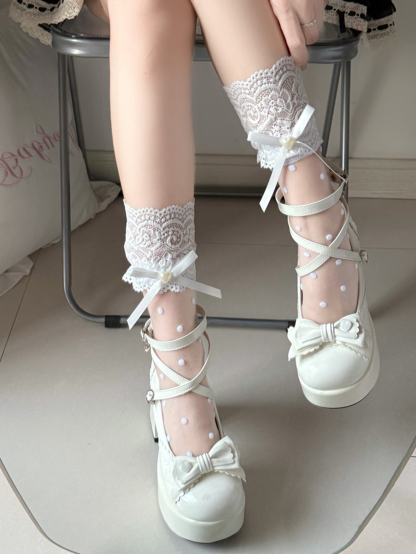 Fantasy Doll - Sweet Lolita - Mid-calf socks with polka dot