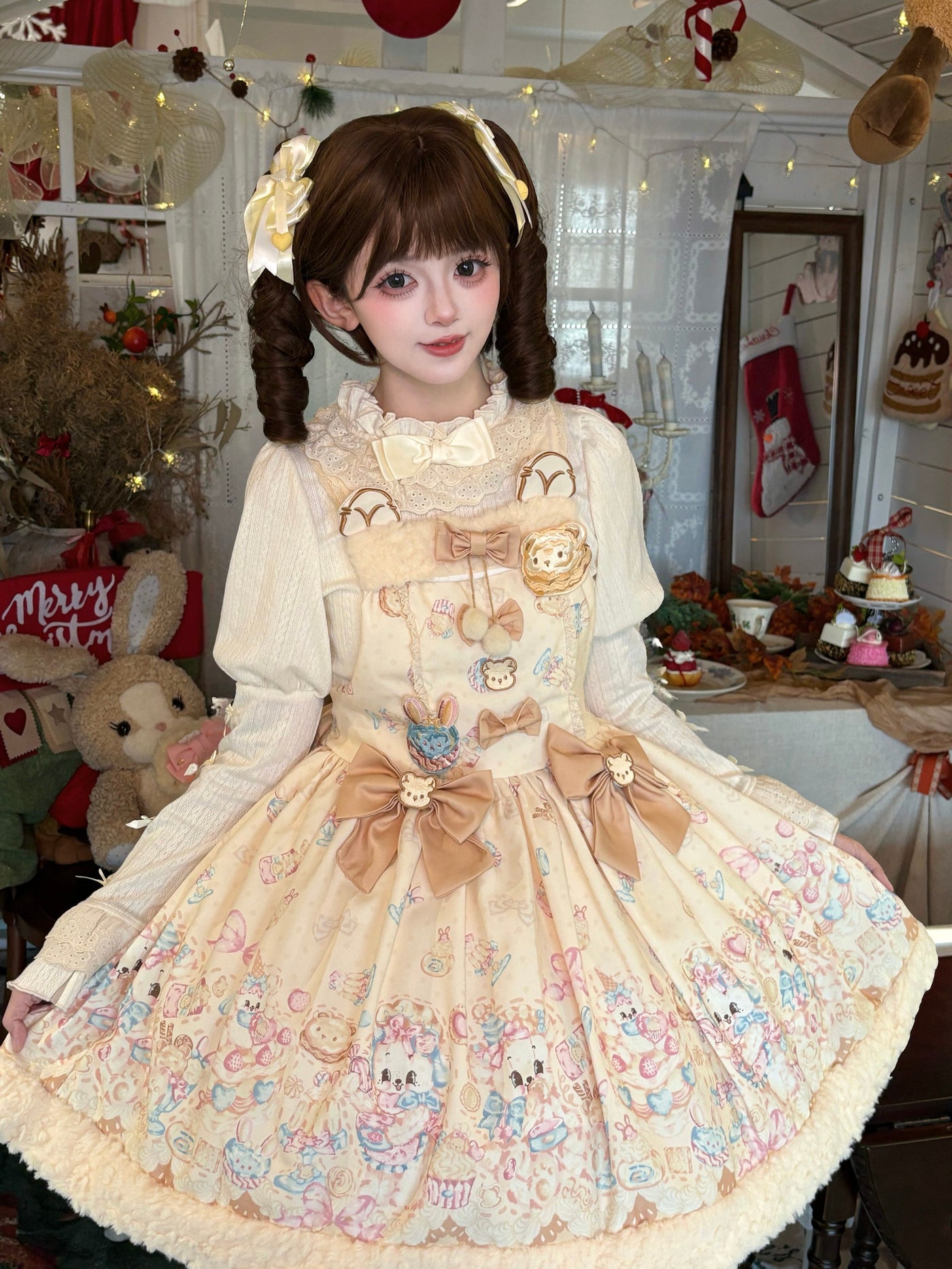 Honey - Sweet Bear Dessert High-Waist - Sweet Lolita JSK with pastel