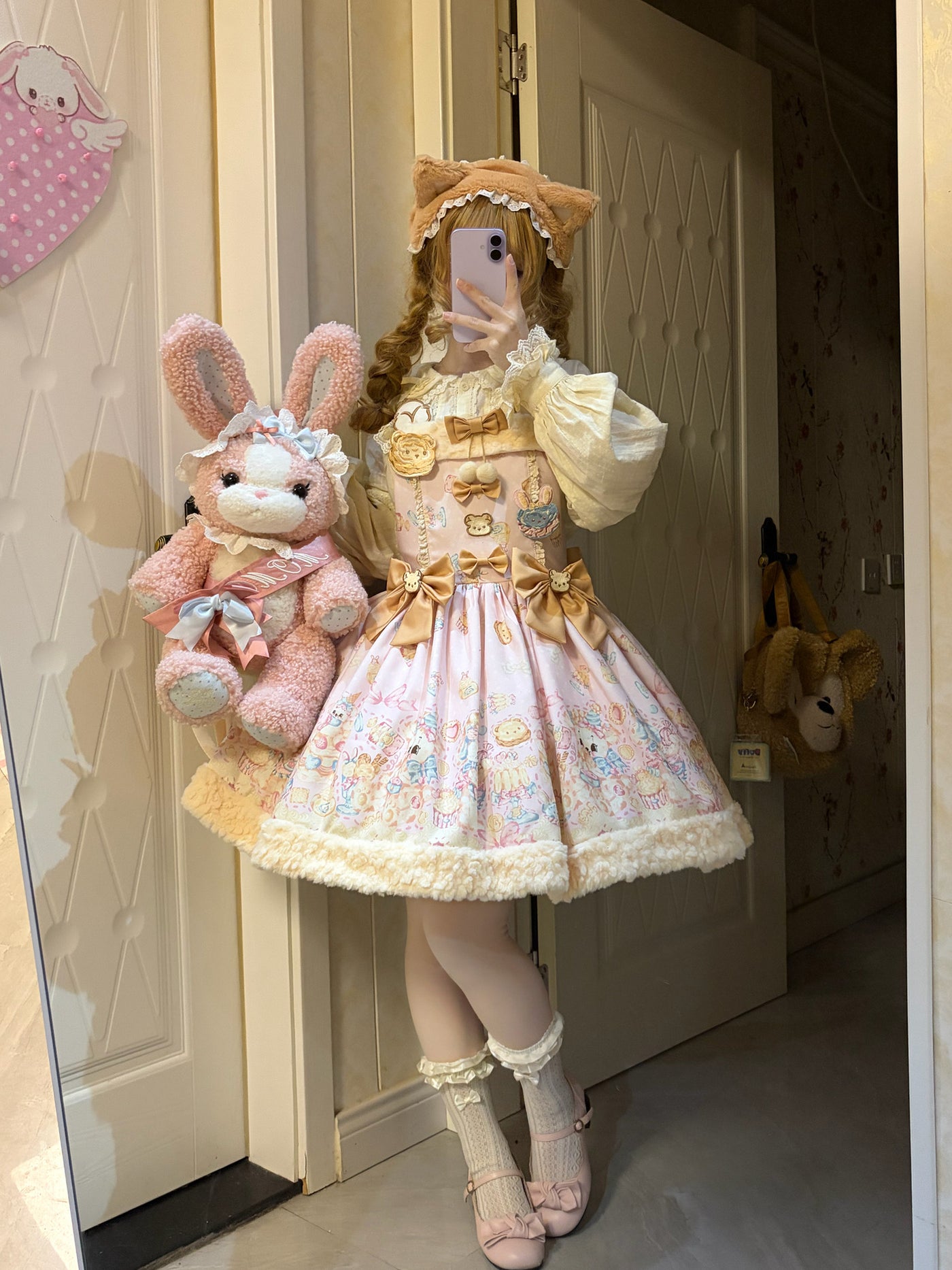 Honey - Sweet Bear Dessert High-Waist - Sweet Lolita JSK with pastel