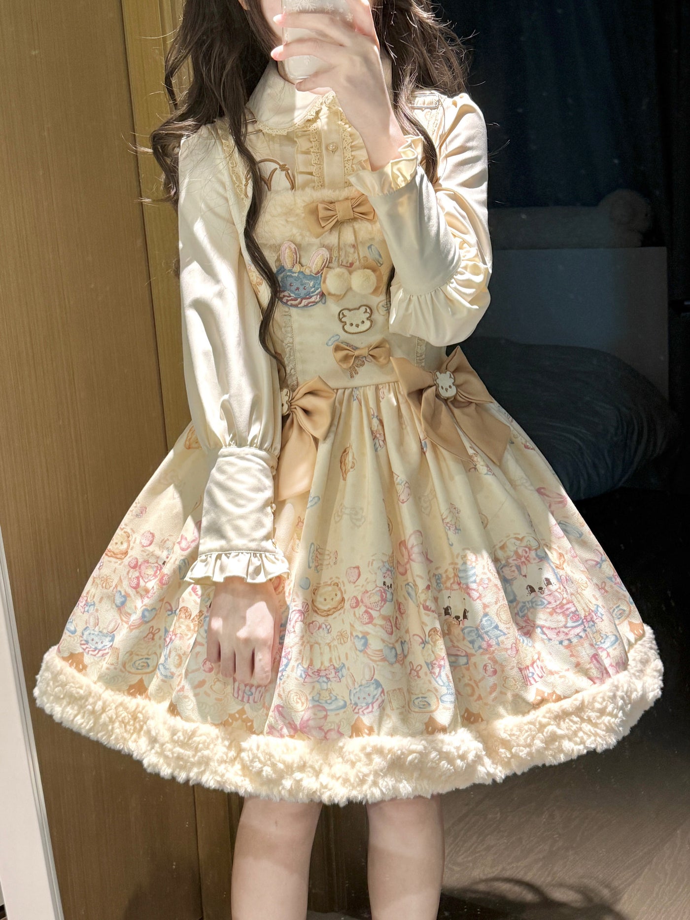 Honey - Sweet Bear Dessert High-Waist - Sweet Lolita JSK with pastel
