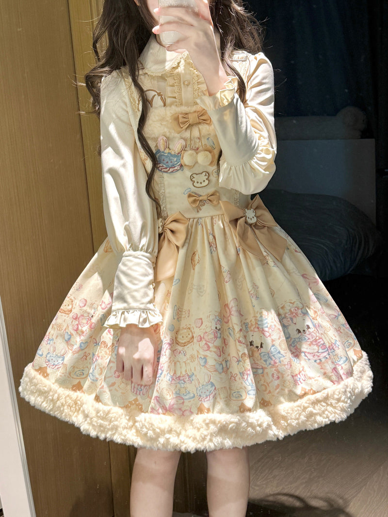 Honey - Sweet Bear Dessert High-Waist - Sweet Lolita JSK with pastel