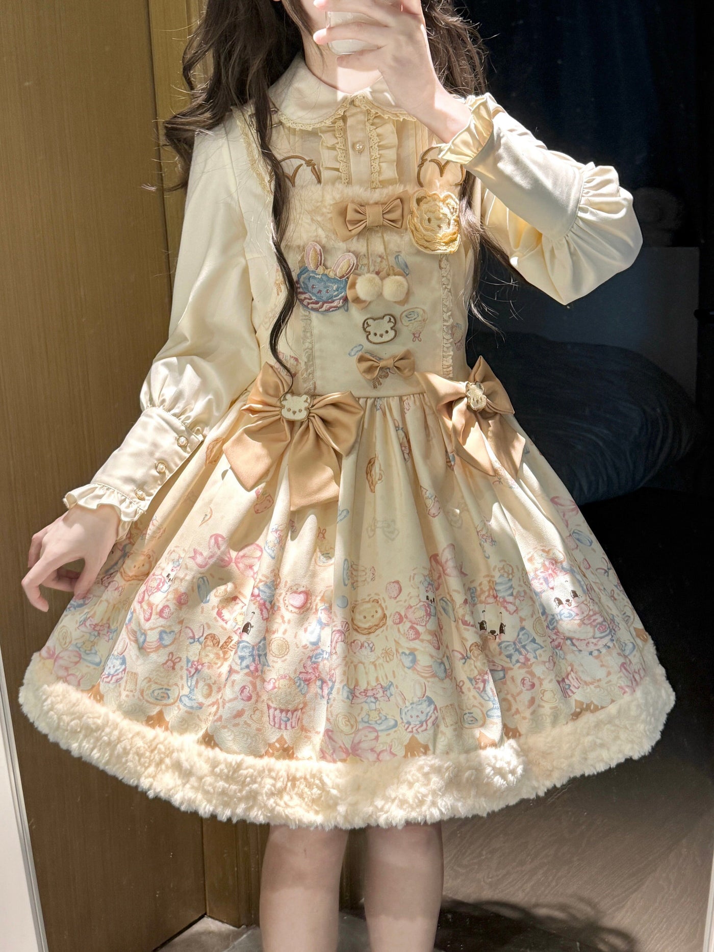 Honey - Sweet Bear Dessert High-Waist - Sweet Lolita JSK with pastel