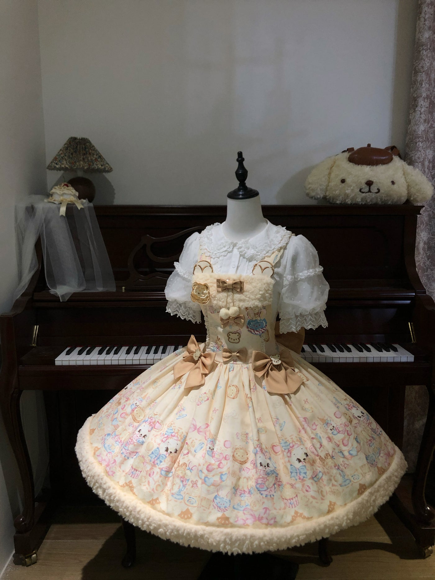 Honey - Sweet Bear Dessert High-Waist - Sweet Lolita JSK with pastel