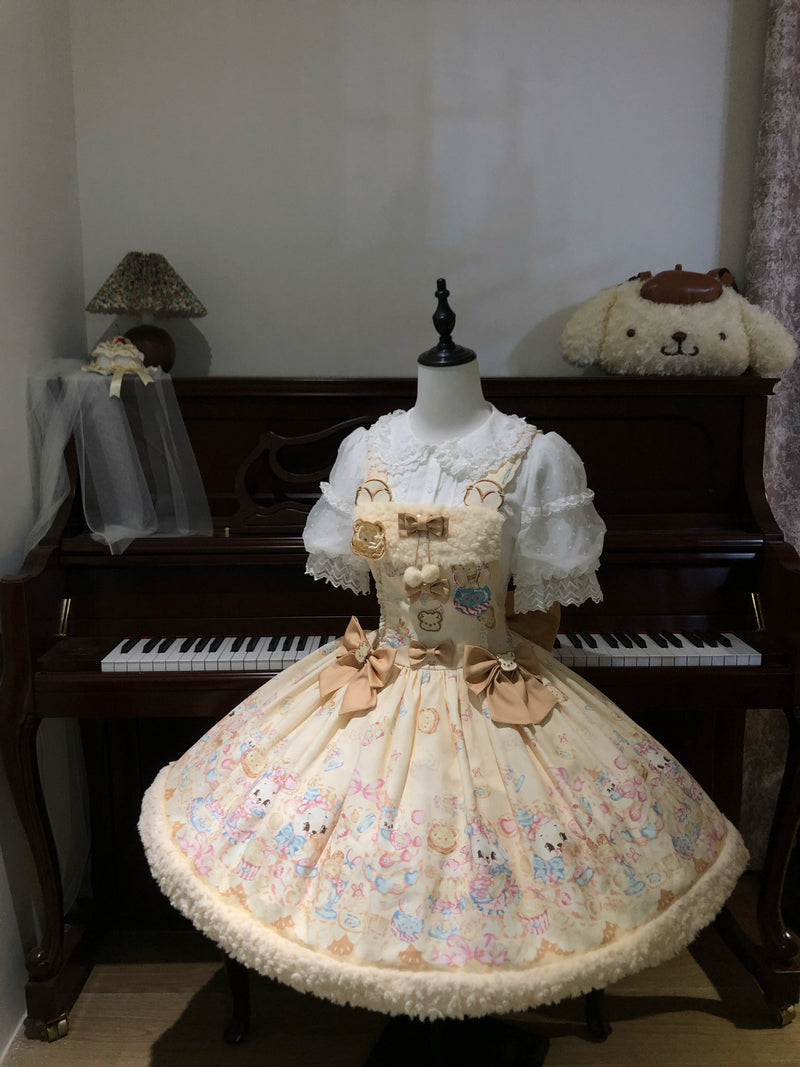 Honey - Sweet Bear Dessert High-Waist - Sweet Lolita JSK with pastel