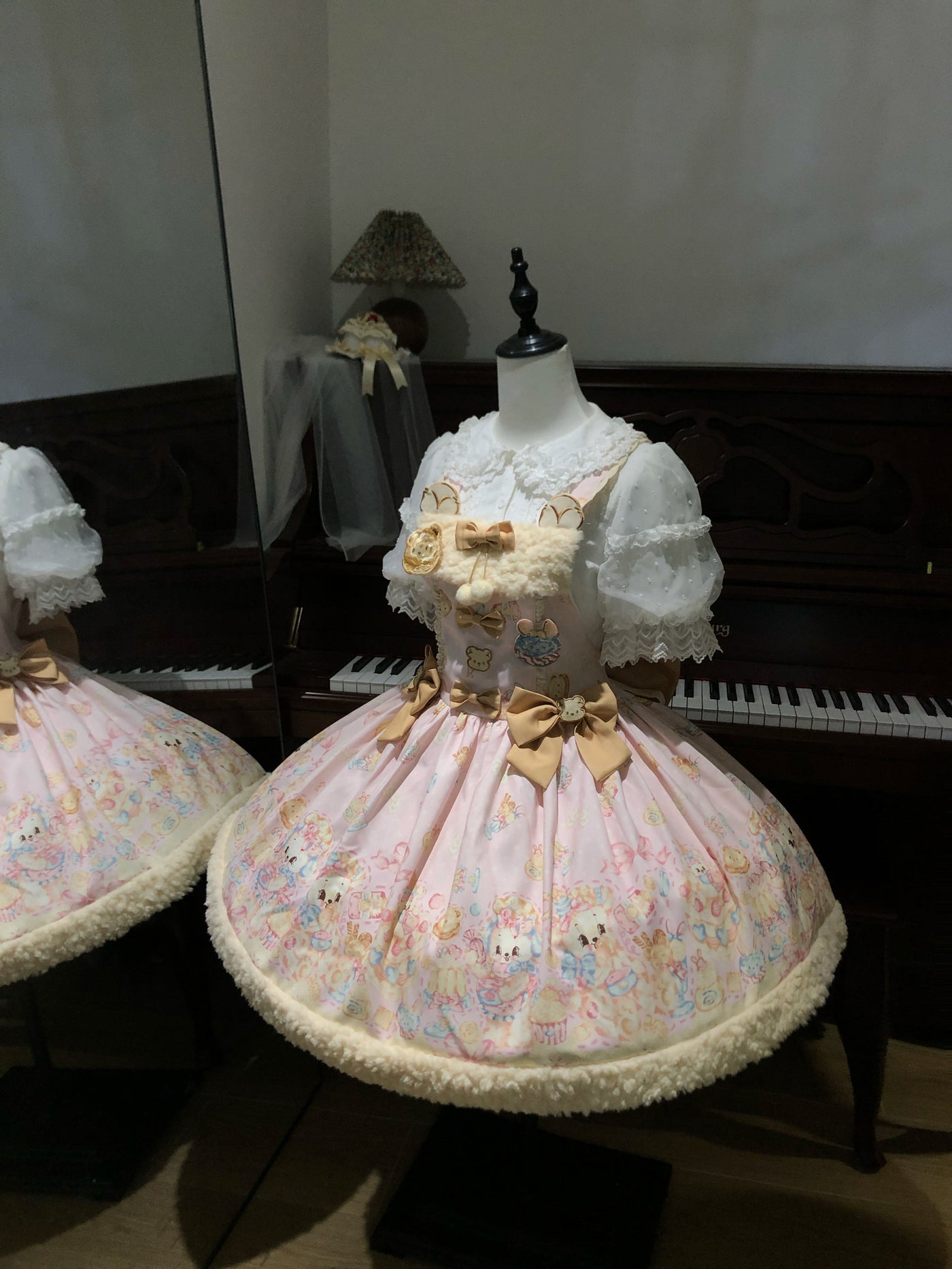 Honey - Sweet Bear Dessert High-Waist - Sweet Lolita JSK with pastel
