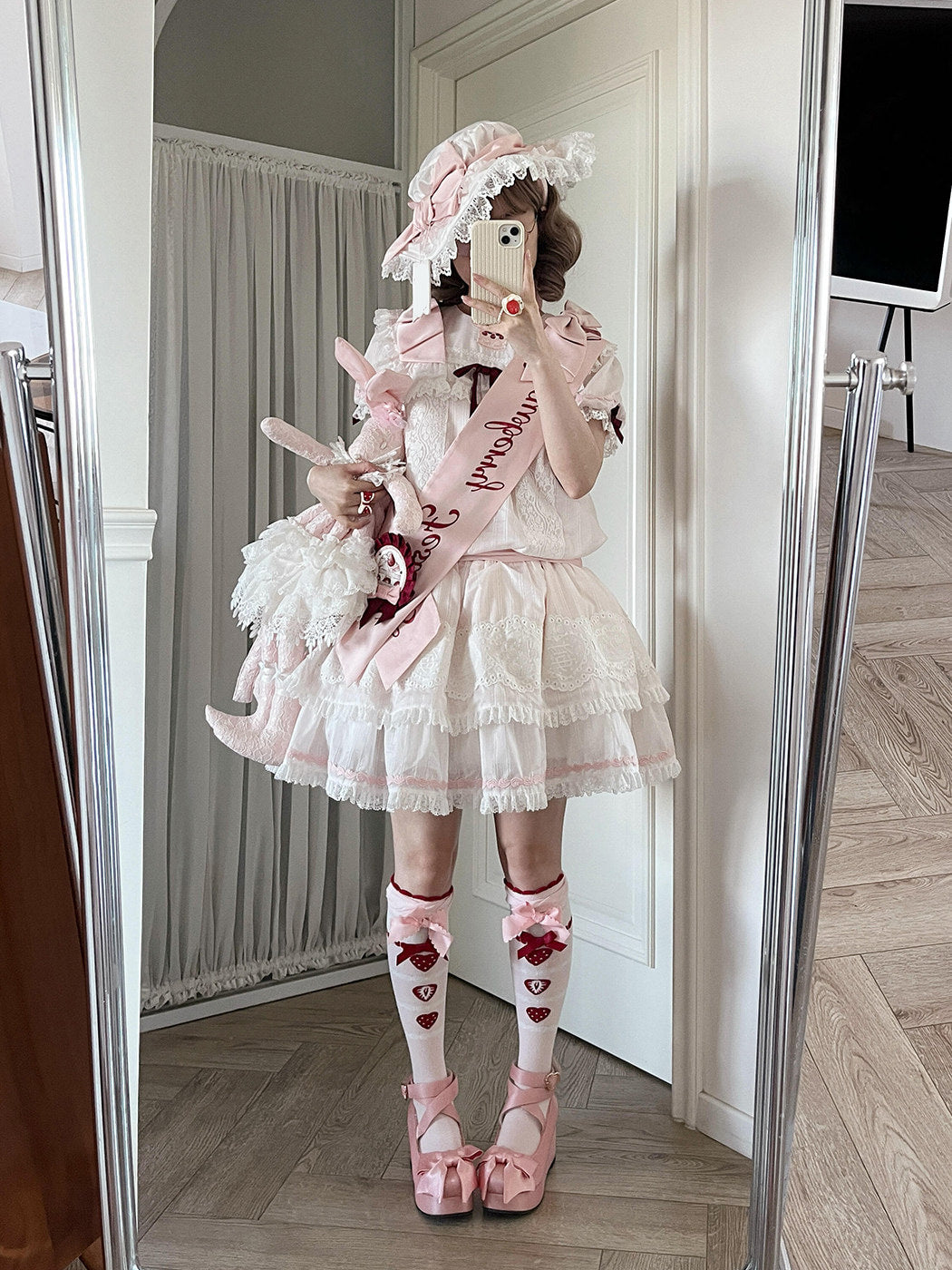 Creamy - Strawberry Wall - Pink OP Dress Set